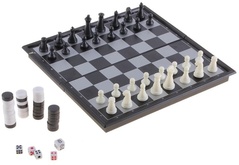 Набор настольных игр 3 в 1 магнитный: шахматы, шашки и нарды