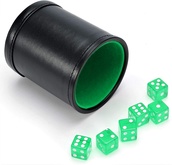 Шейкер для кубиков Stuff-Pro кожаный с крышкой Зеленый