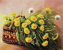Алмазная мозаика Одуванчики в корзинке АРК22063