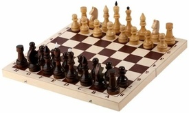 Шахматы турнирные лакированные в темной доске