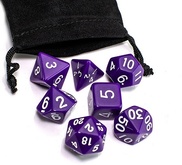 Набор из 7 кубиков для ролевых игр с мешочком Фиолетовый