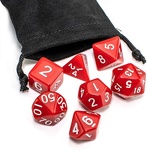 Набор из 7 кубиков для ролевых игр с мешочком Красный