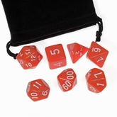 Набор из 7 кубиков для ролевых игр с мешочком Оранжевый
