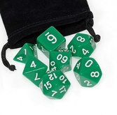 Набор из 7 кубиков для ролевых игр с мешочком Зеленый