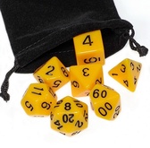 Набор из 7 кубиков для ролевых игр с мешочком Желтый