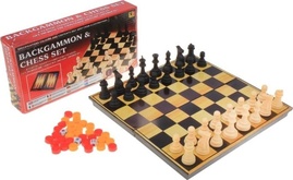 Набор настольных игр 3 в 1в коробке: шашки, шахматы и нарды 25х25 см