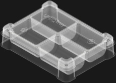 Пластиковая коробочка UniqTraySystem Token Four (4 секции) Прозрачная
