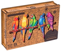 Фигурный деревянный пазл Unidragon Игривые попугаи (Small)