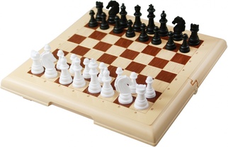 Набор настольных игр Шашки-шахматы Бежевый