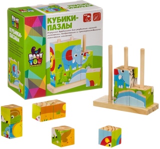 Игрушка деревянная Кубики-пазлы